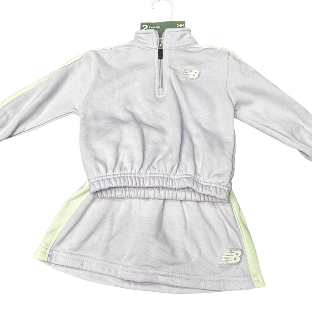 New Balance Girls Milk Violet Skirt Set 24M Tracksuit Outfit NWT Baby Cute!!!
